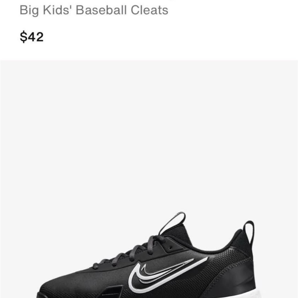 Nike Kids' Black Baseball Cleats